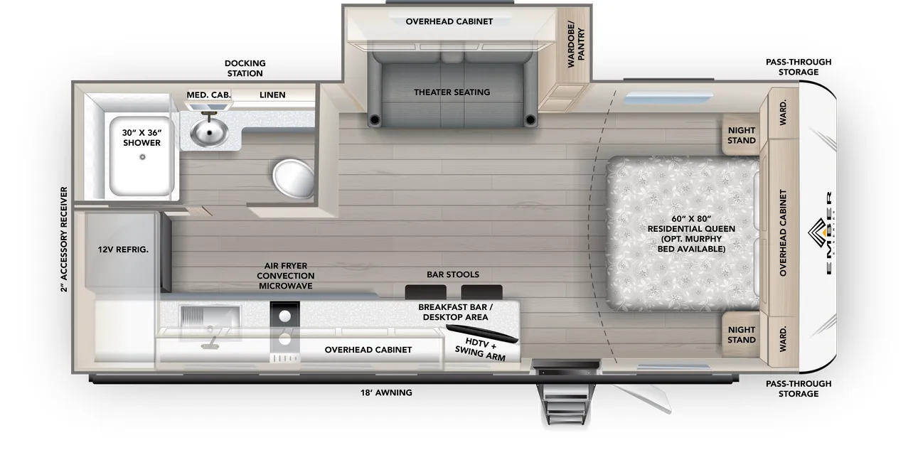 Ember RV E-Series 21RKE floor plan