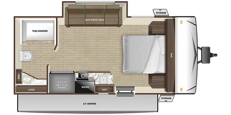 2022 Highland Ridge Range Lite Air 18RBS - Floor plan