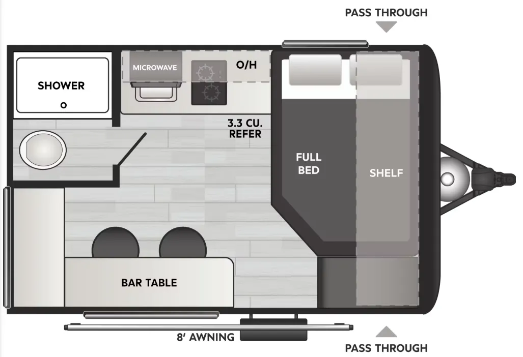 2026 Keystone Hideout Mini 120BT - Floor plan