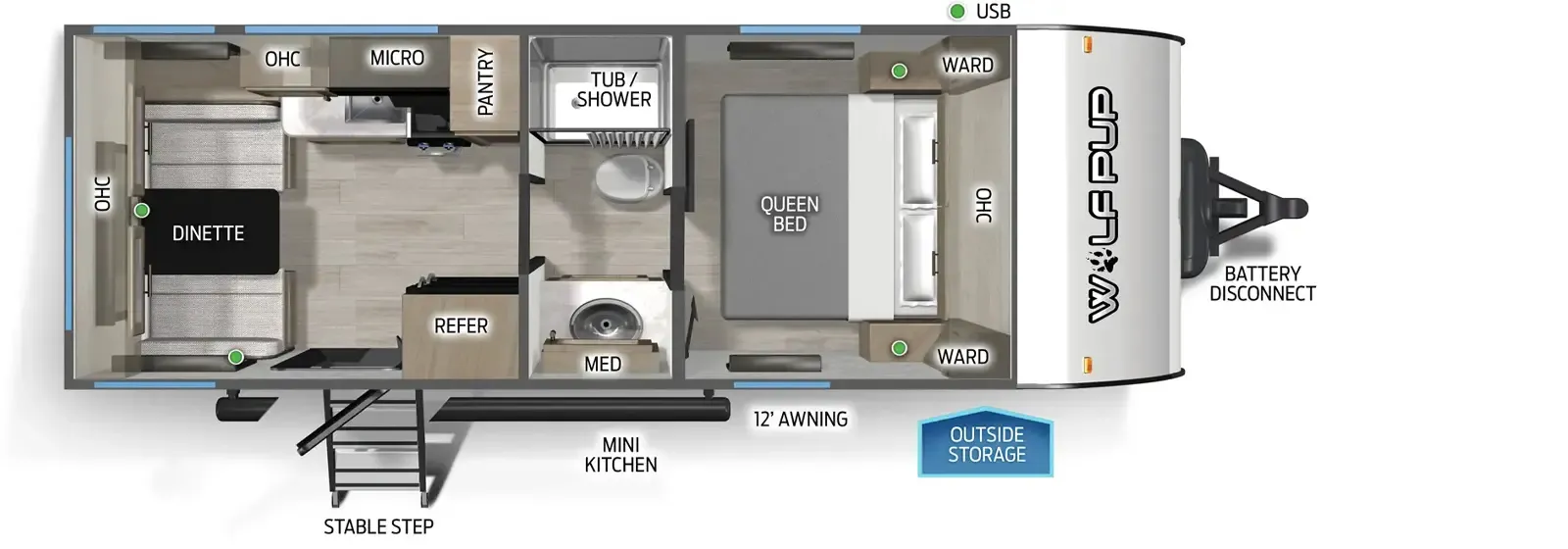 2026 Forest River Cherokee Wolf Pup 16CM - Floor plan