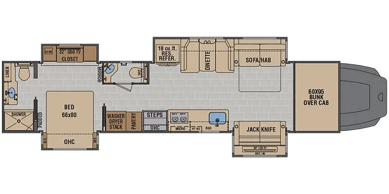 2024 Renegade RV Classic 45CME - Floor plan