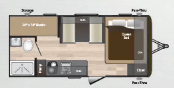 Keystone Hideout LHS 175LHS floor plan