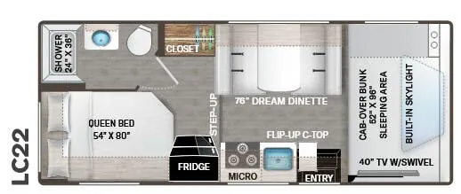 Thor Motor Coach Quantum LC22 floor plan
