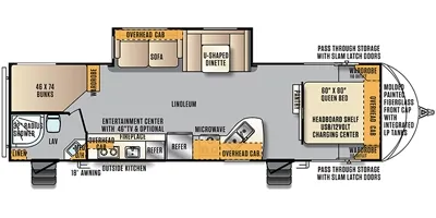 2016 Forest River WILDCAT MAXX 30DBH Travel Trailer floor plan
