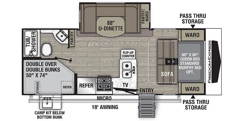 Coachmen Freedom Express LTZ 238BHS floor plan
