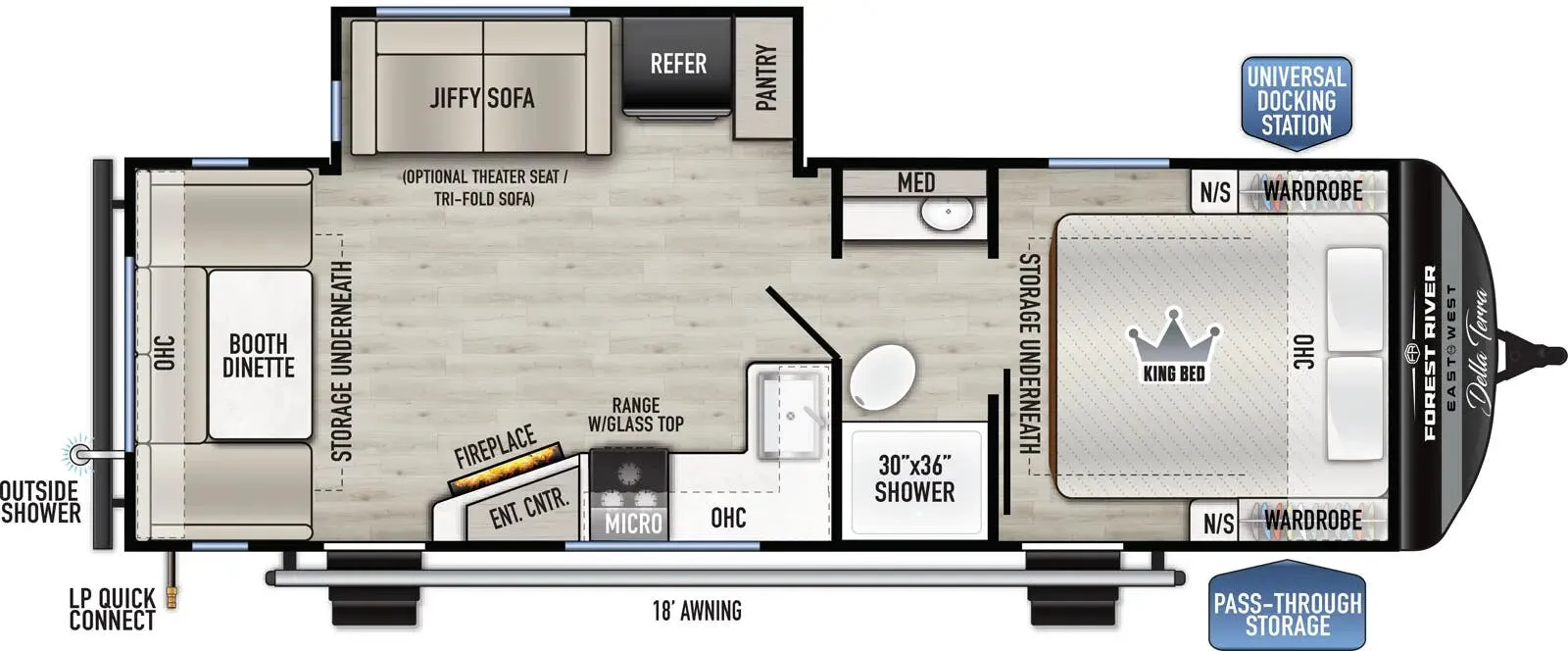 2025 East to West Della Terra 251RD - Floor plan