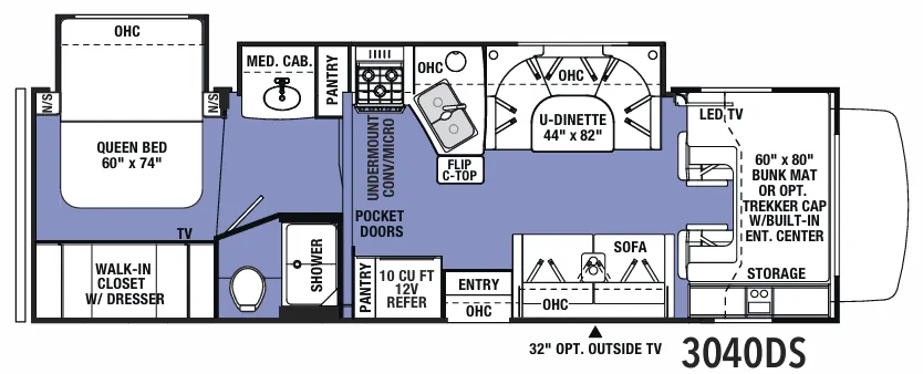 Forest River Sunseeker Classic 3040DS floor plan