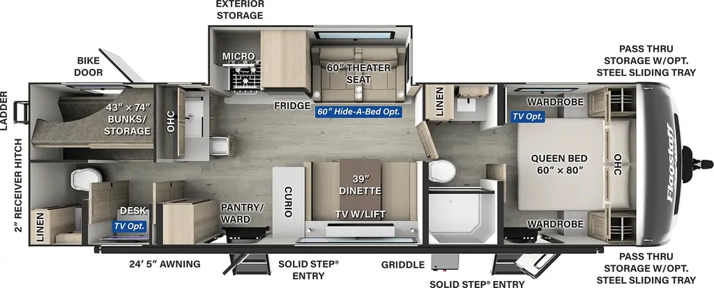 2025 Forest River Flagstaff Super Lite 29DBH floor plan