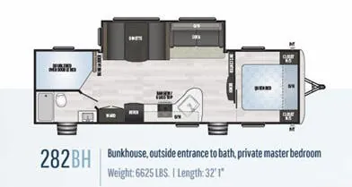 Keystone Springdale 282BH floor plan