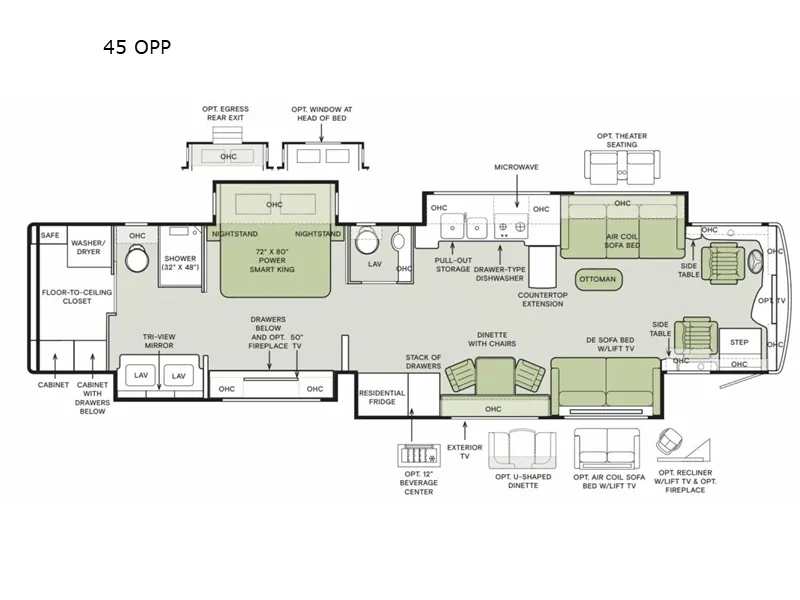 2027 Tiffin Allegro Bus 45 OPP floor plan