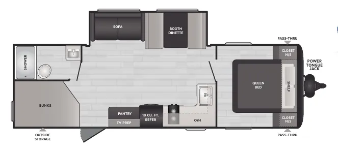 2024 Keystone Hideout Sport 269DB - Floor plan