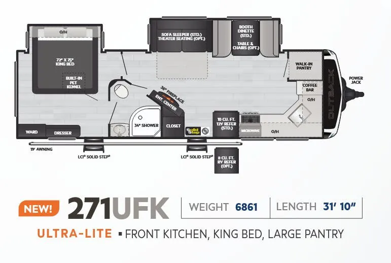 2023 Keystone Outback Ultra-Lite 271UFK — Floor plan