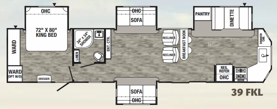 Palomino Puma 39FKL floor plan