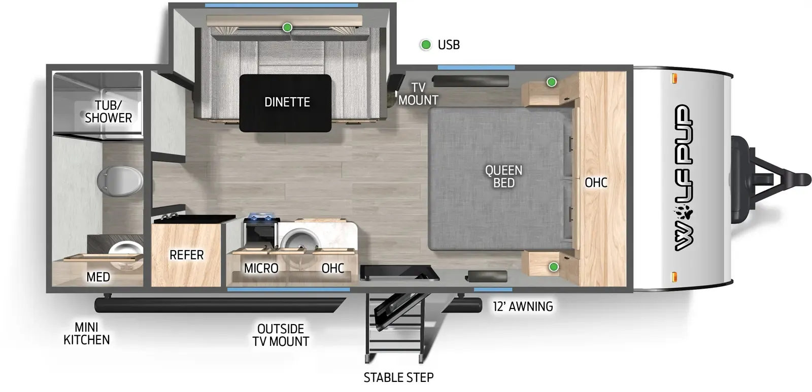 2026 Forest River Cherokee Wolf Pup 16KHW - Floor plan