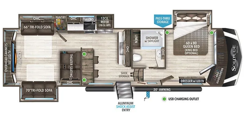 2022 Grand Design Solitude S-Class 3330RE floor plan