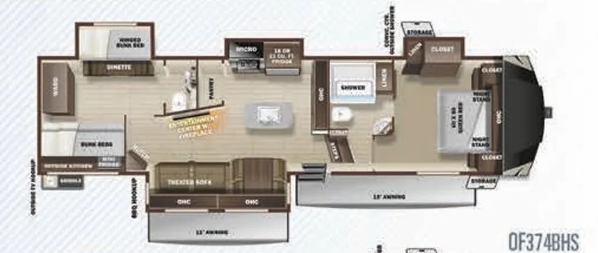 Highland Ridge Open Range OF374BHS floor plan