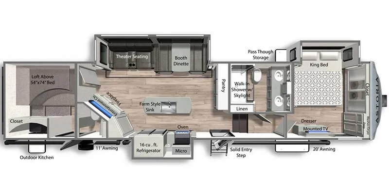 2025 Dutchmen Astoria Platinum 3603LFP floor plan