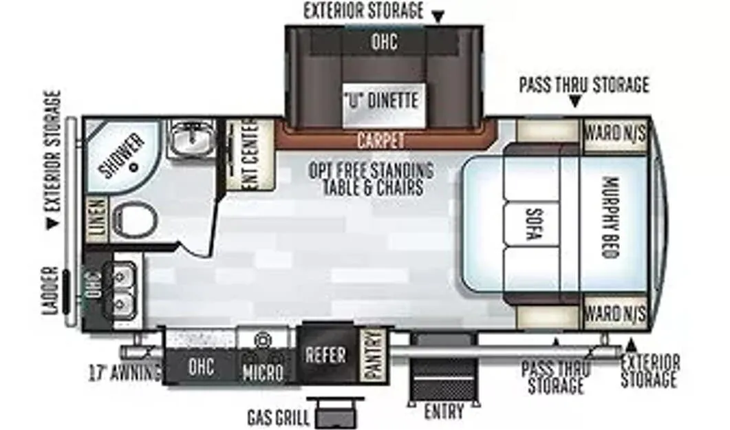 Forest River Flagstaff Super Lite 23FBDS floor plan