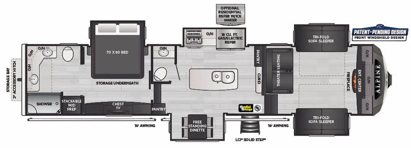 Keystone Alpine 3700FL floor plan