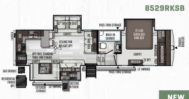 Forest River Flagstaff Classic 8529RKSB floor plan