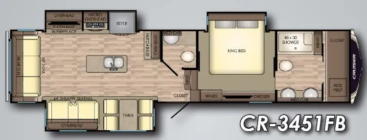 CrossRoads Cruiser 3451FB floor plan