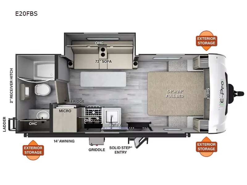 2023 Forest River Rockwood Geo Pro G20FBS - Floor plan