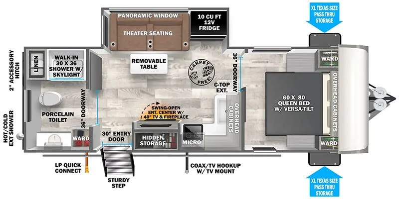 2025 Forest River Salem Hemisphere Hyper-Lyte 22RBHL - Floor plan