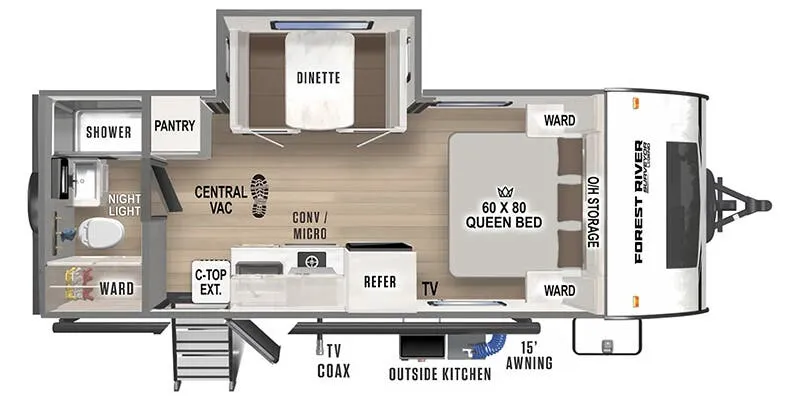 2025 Forest River Surveyor Legend 19RBLE - Floor plan