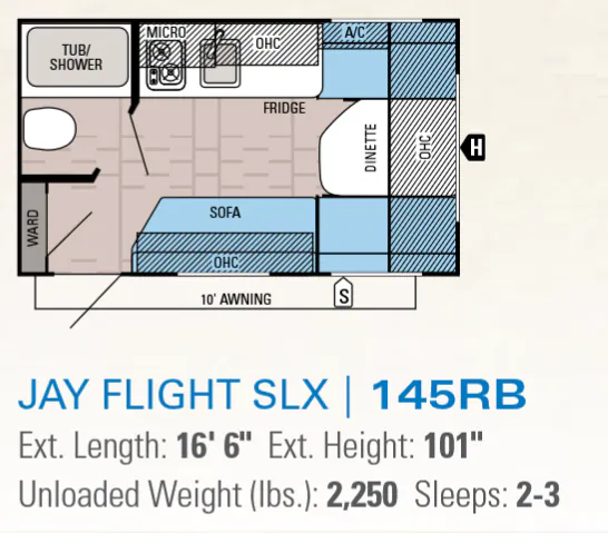 Jayco Jay Flight SLX 145RB floor plan