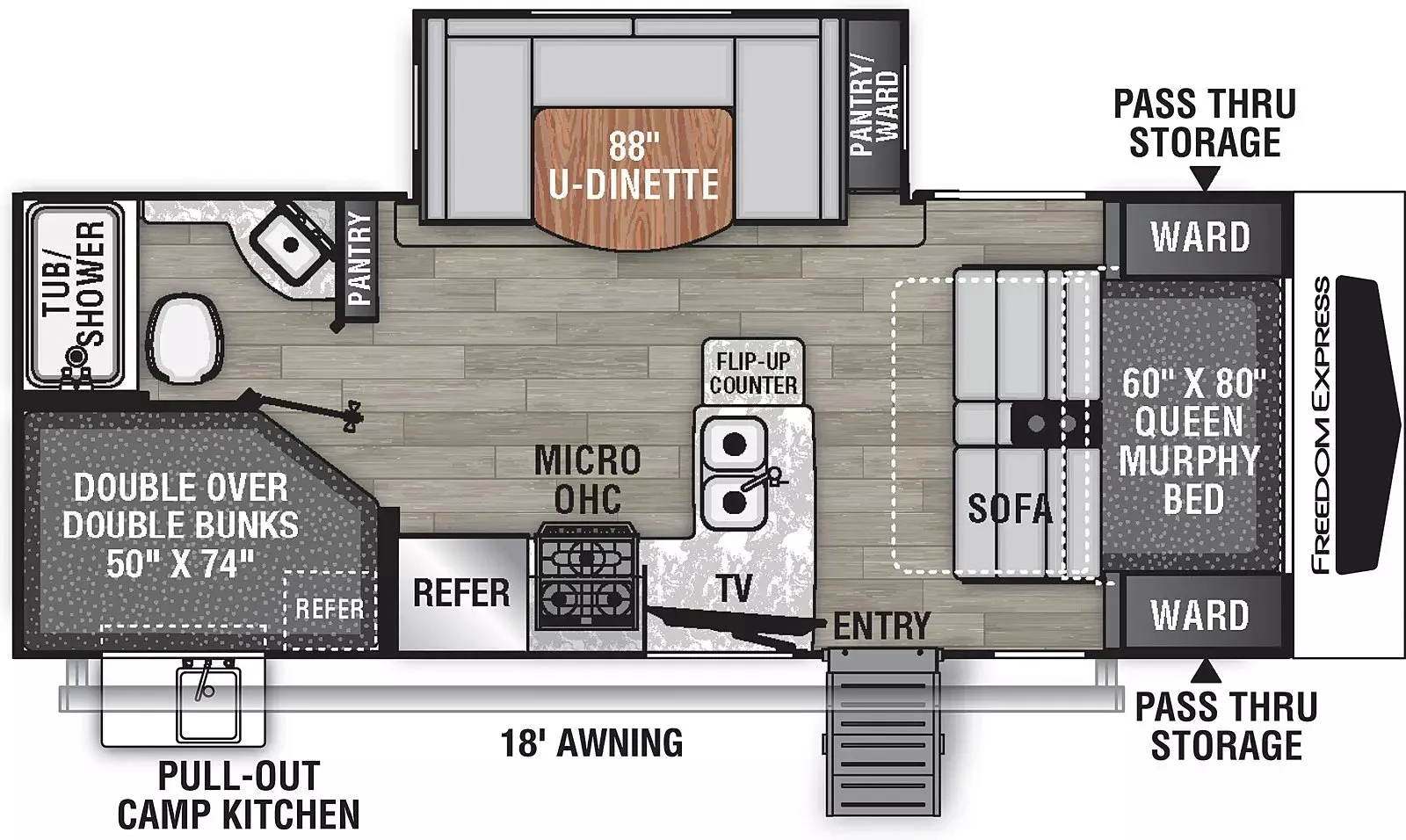 Coachmen Freedom Express 238BHS floor plan
