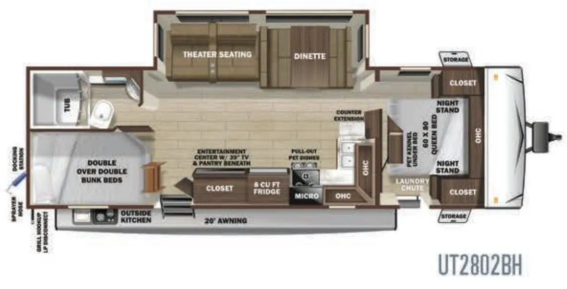 Highland Ridge Open Range Ultra Lite UT2802BH floor plan