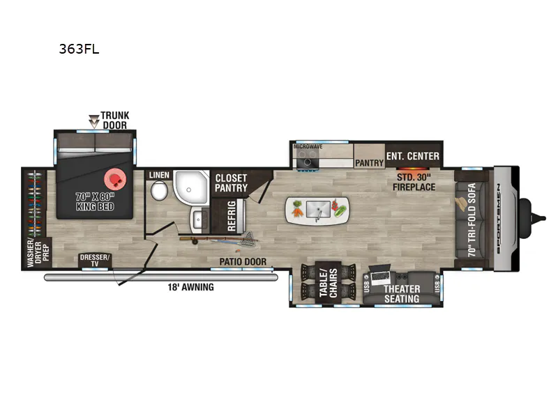 2024 K-Z Sportsmen 363FL - Floor plan