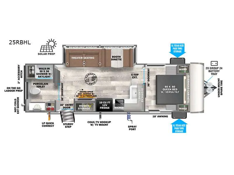 2027 Forest River RV Salem Hemisphere Hyper-Lyte 25RBHL floor plan