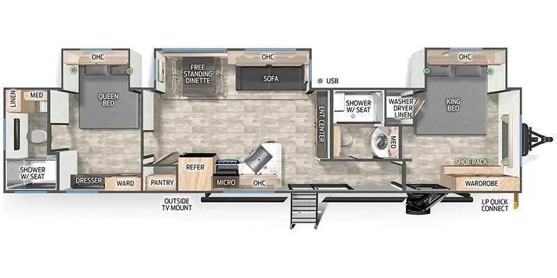2024 Forest River Cherokee Timberwolf 39HBA floor plan