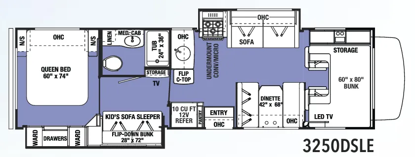 Forest River Sunseeker LE 3250DSLE floor plan