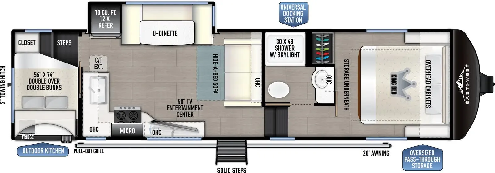 East to West Blackthorn 27BH-OK floor plan