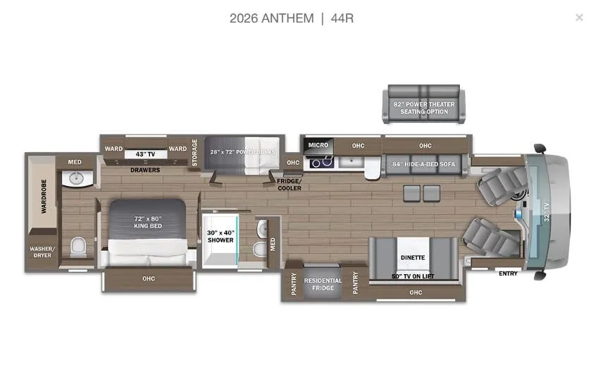 Entegra Coach Anthem 44R floor plan