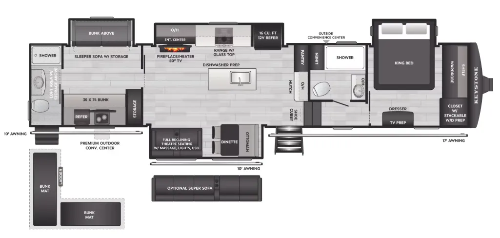 Keystone Sprinter 3800FLB floor plan