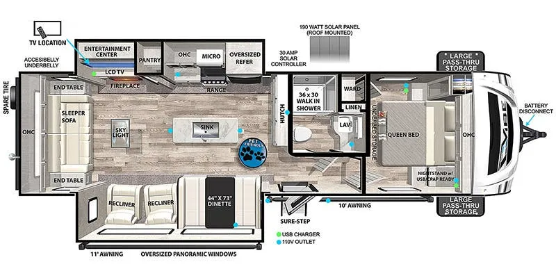 2022 Forest River Vibe 28RL - Floor plan
