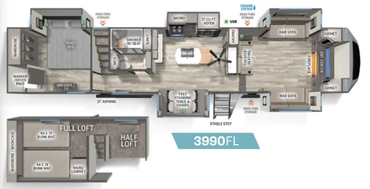 2024 Forest River Sandpiper 3990FL - Floor plan