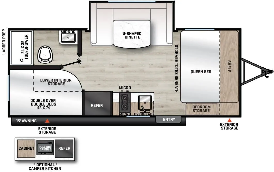 2026 Forest River Aurora Light 18BHSX - Floor plan