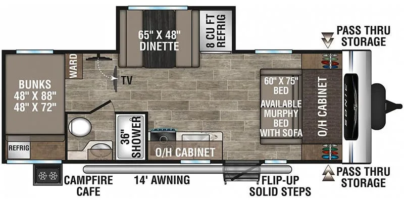 2021 Venture RV Sonic SN211VDB - Floor plan