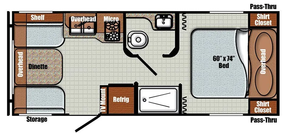 Gulf Stream Vista Cruiser 19ERD floor plan