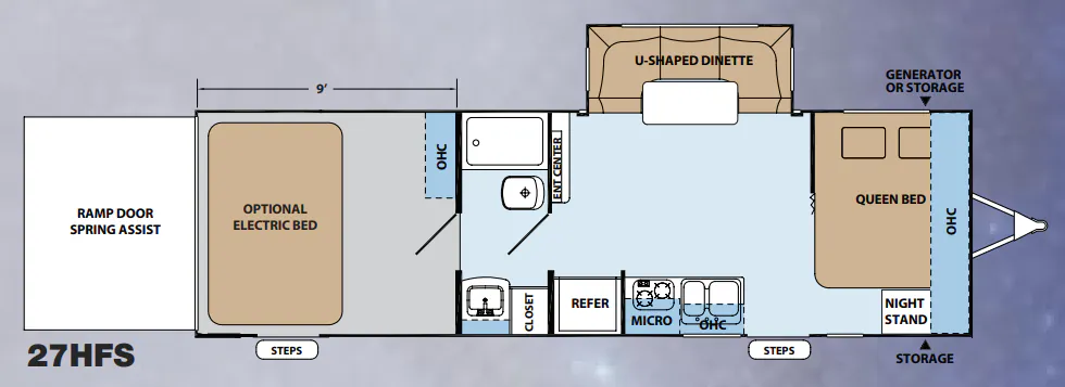 Forest River XLR Hyperlite 27HFS floor plan