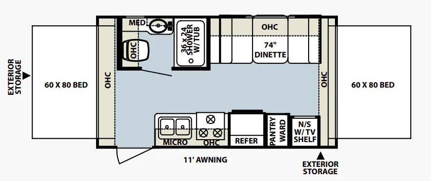 Forest River Rockwood Roo 17 floor plan