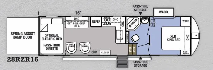 Forest River XLR Boost 28RZR16 floor plan