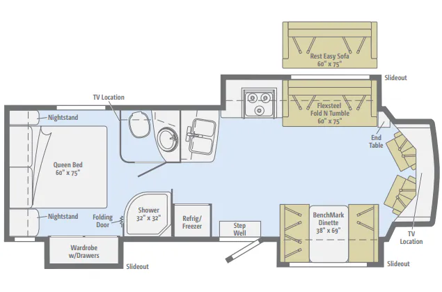 Winnebago Cambria 30J floor plan