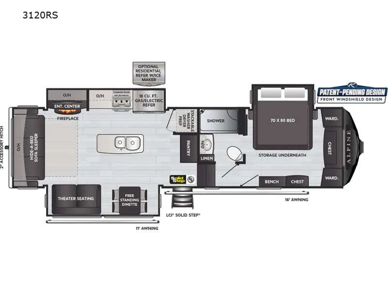 2021 Keystone Alpine 3120RS floor plan