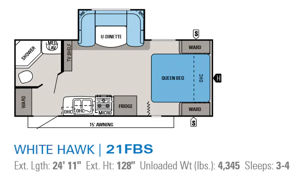Jayco White Hawk 21FBS floor plan