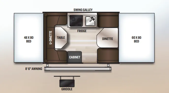 Forest River Rockwood Freedom 1980 floor plan